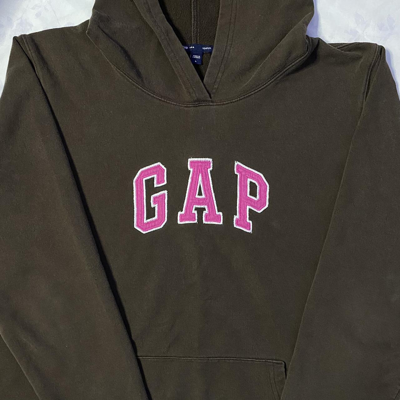 y2k gap hoodie 💗 so cute n comfy. chocolate brown... - Depop