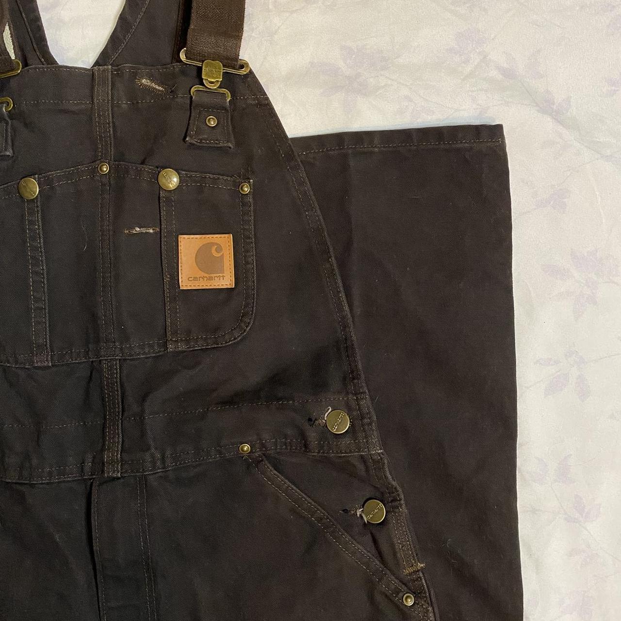 vintage carhartt overalls. double knee. unlined.... - Depop