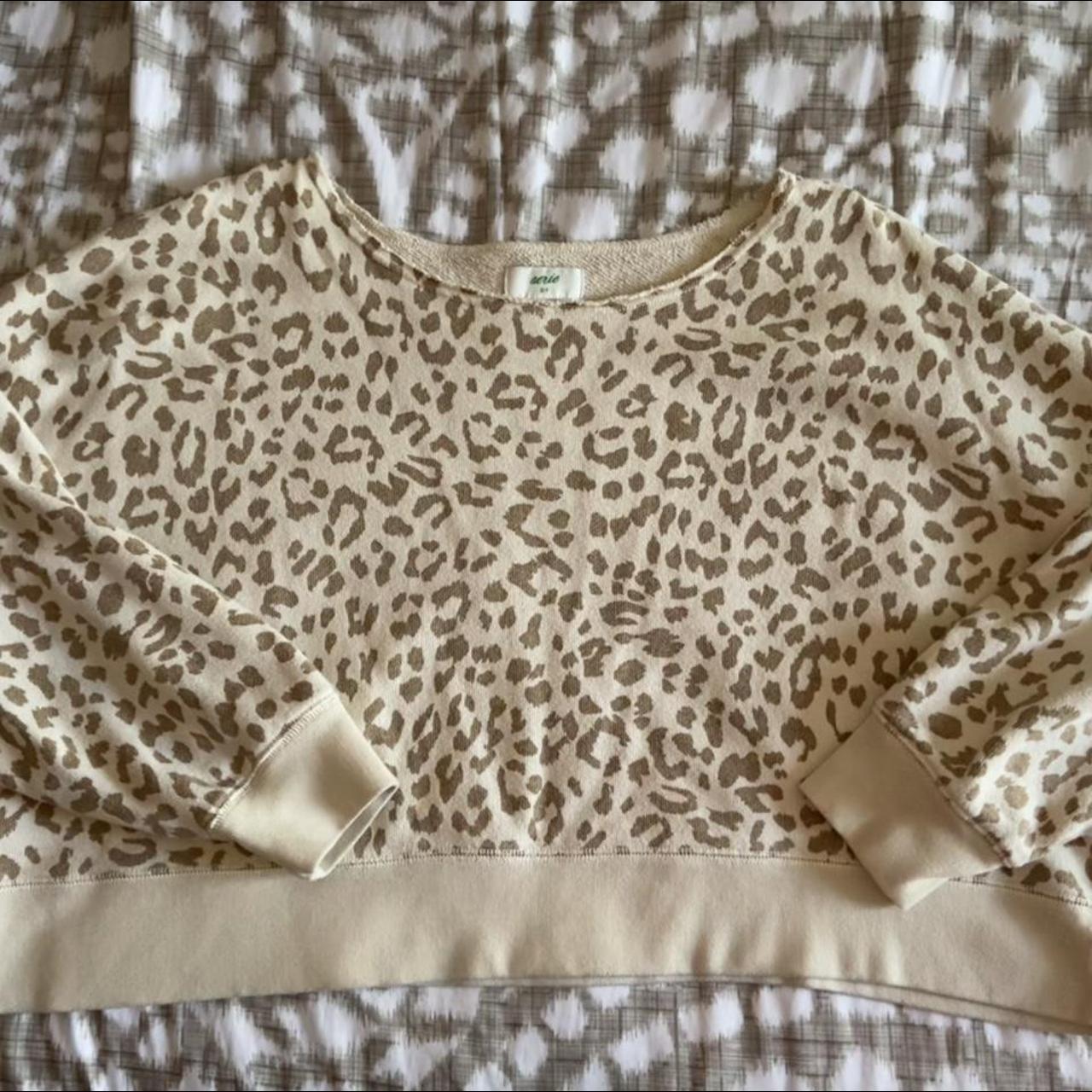 Aerie Beige Leopard or Cheetah sweatshirt Depop