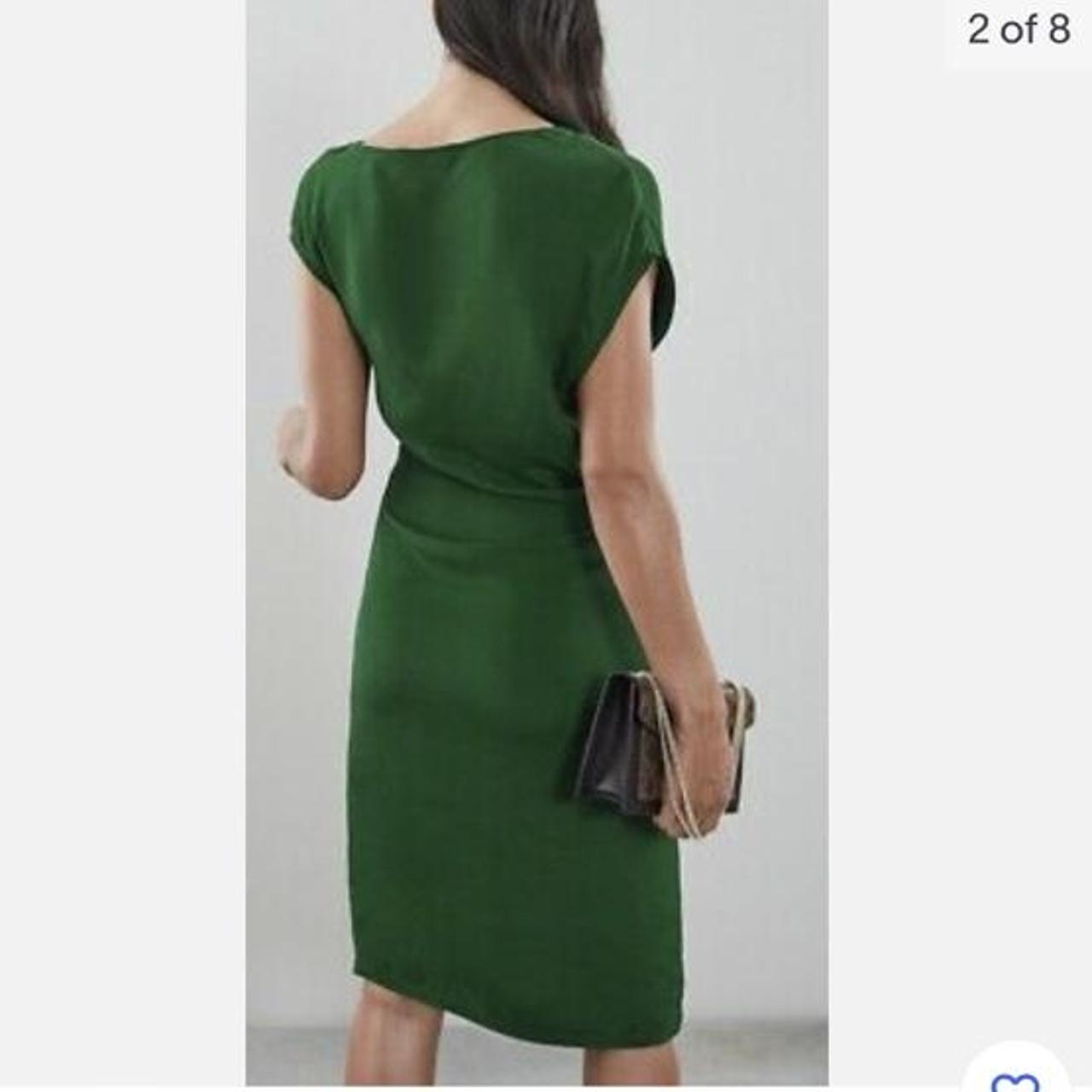 Reiss Lore Green Cap Sleeve Midi dress Size UK