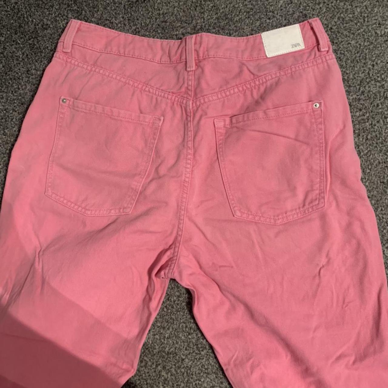 Zara pink mom jeans. Worn once for pictures, but too... - Depop