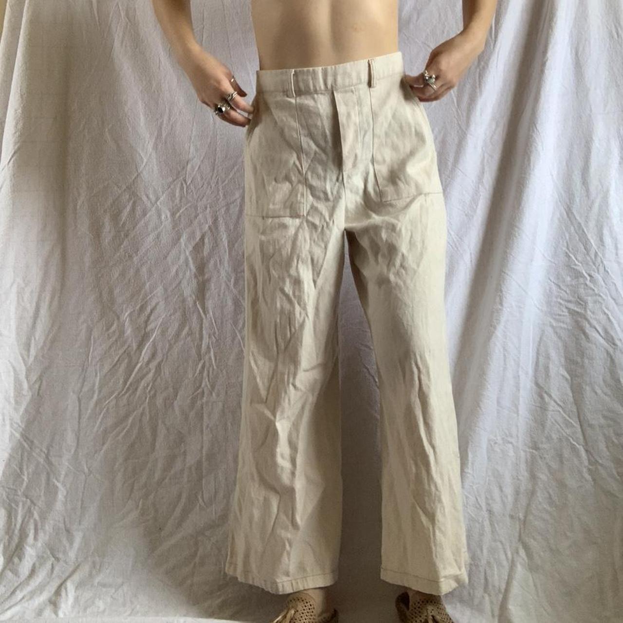 cute-cream-coloured-linen-pants-depop