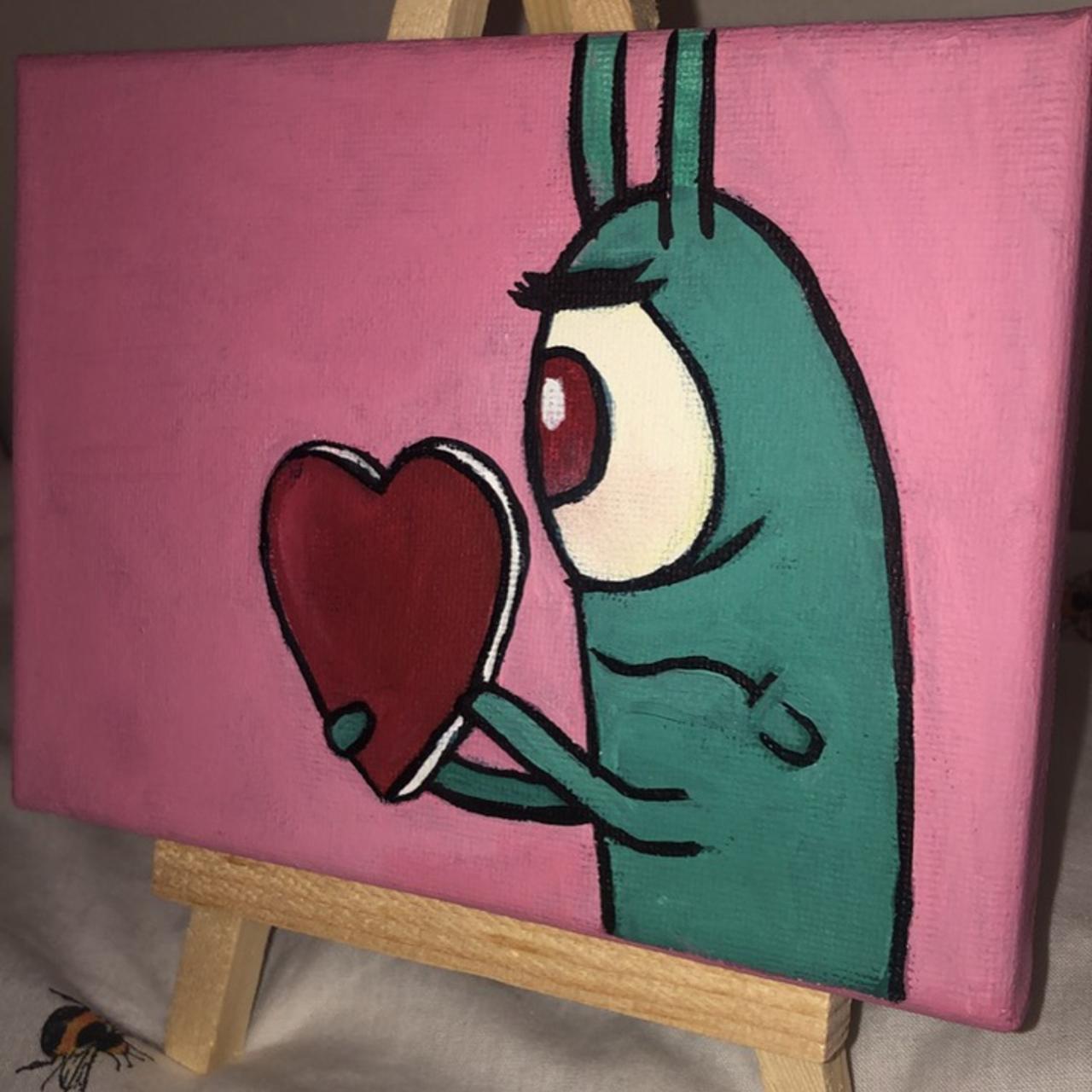 Sad spongebob 5x7 acrylic painting - Depop