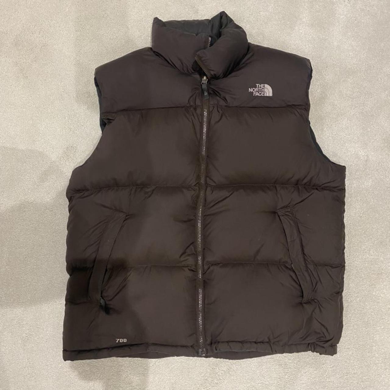 brown north face body warmer