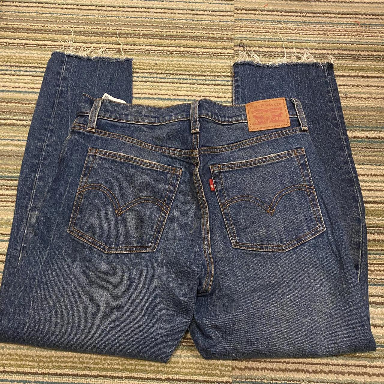 27 inch waist Levis medium wash jeans 501 - Depop