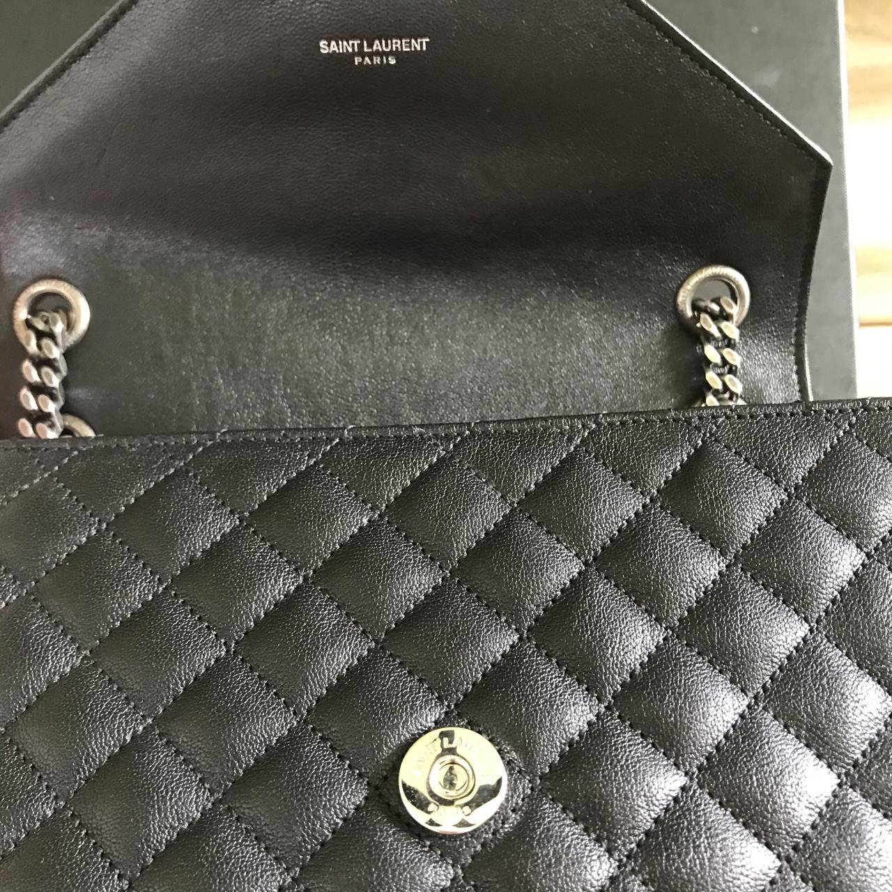 SAINT LAURENT LARGE ENVELOPE CHAIN BAG - DARK - Depop