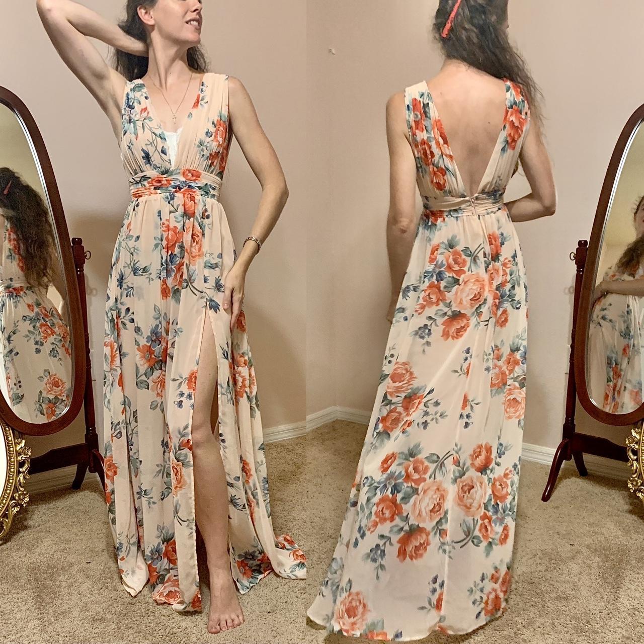 Garden meandering blush hotsell floral print maxi dress