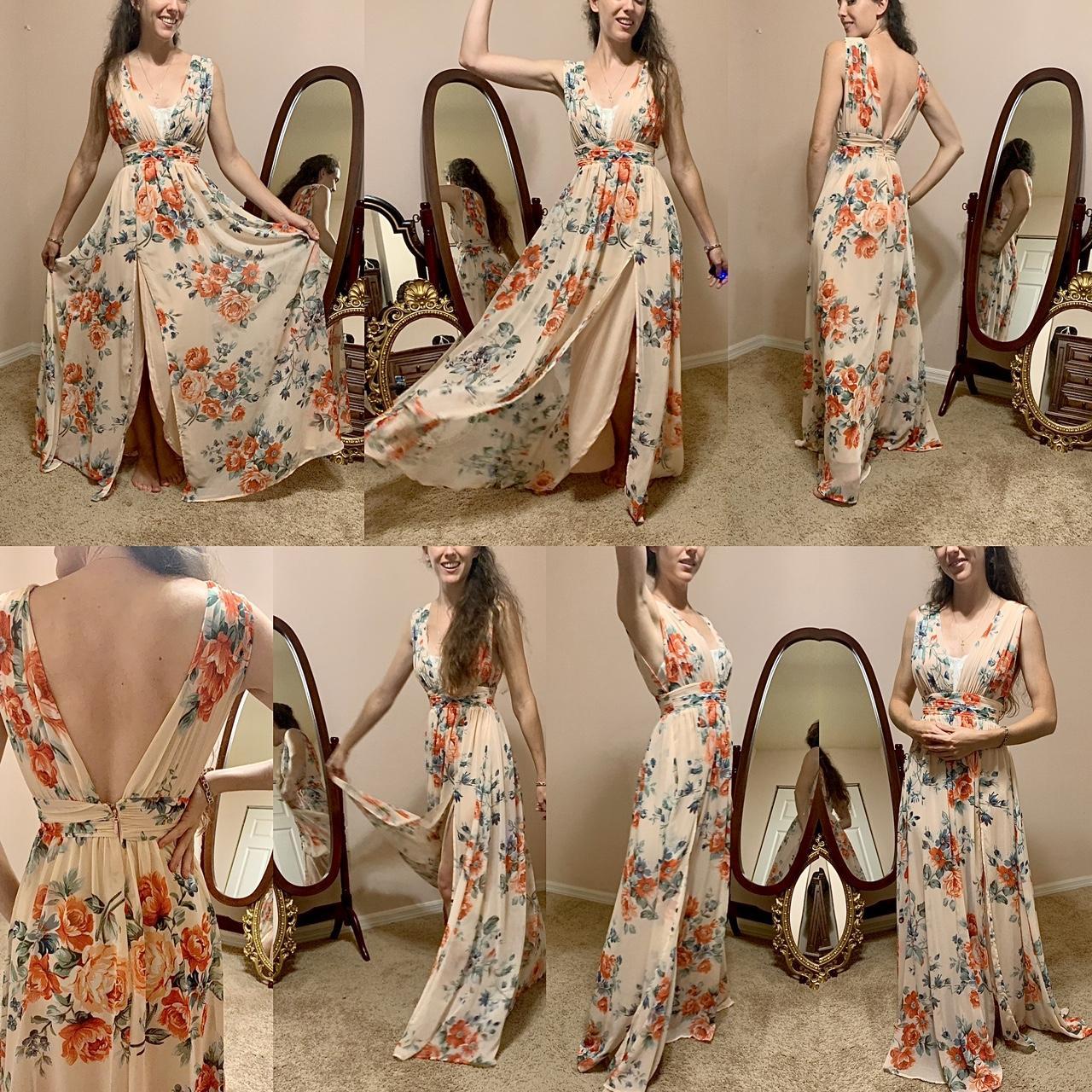 Lulu s Garden Meandering Blush Floral Print Maxi. Depop