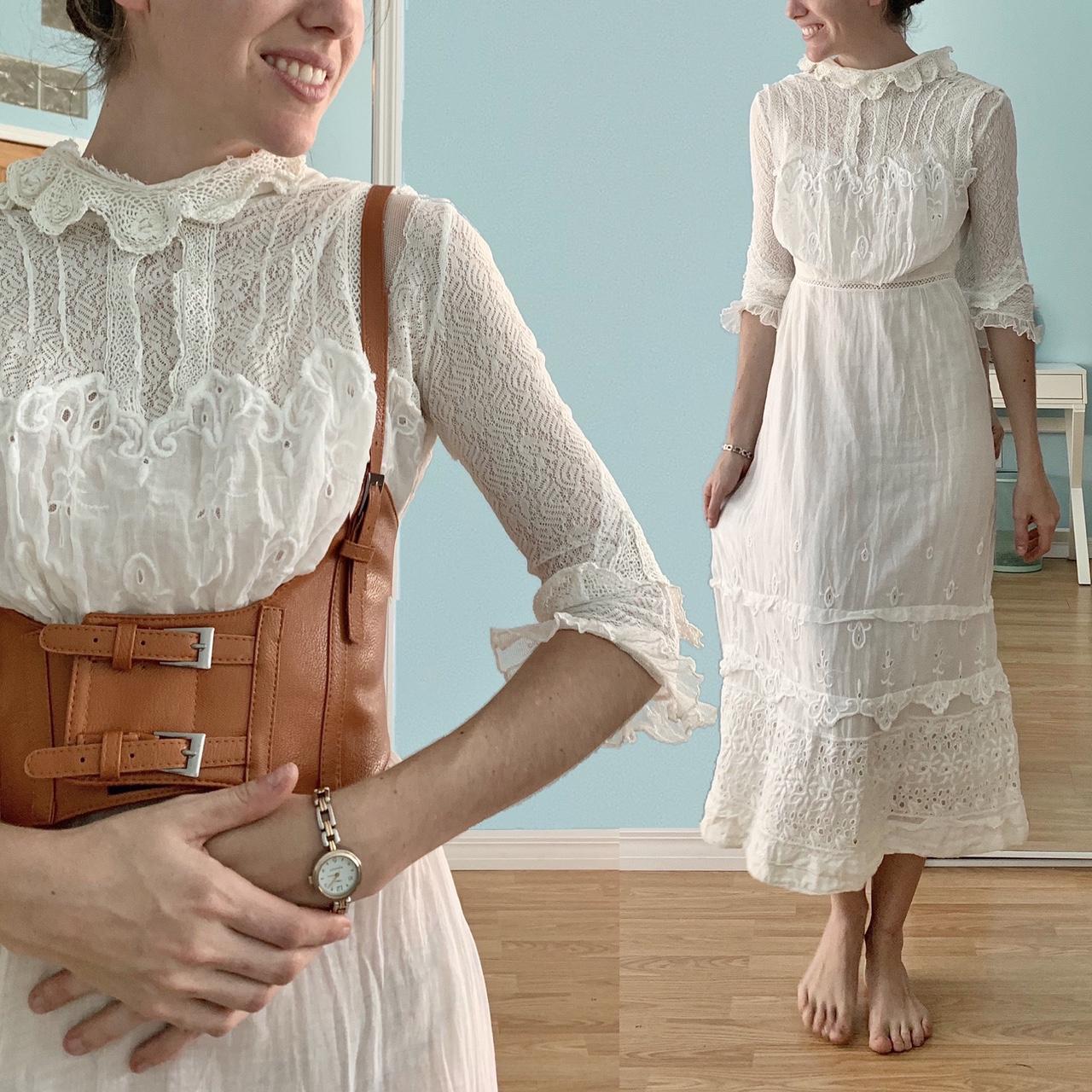 Antique Edwardian White Cotton Lace Lawn | Depop