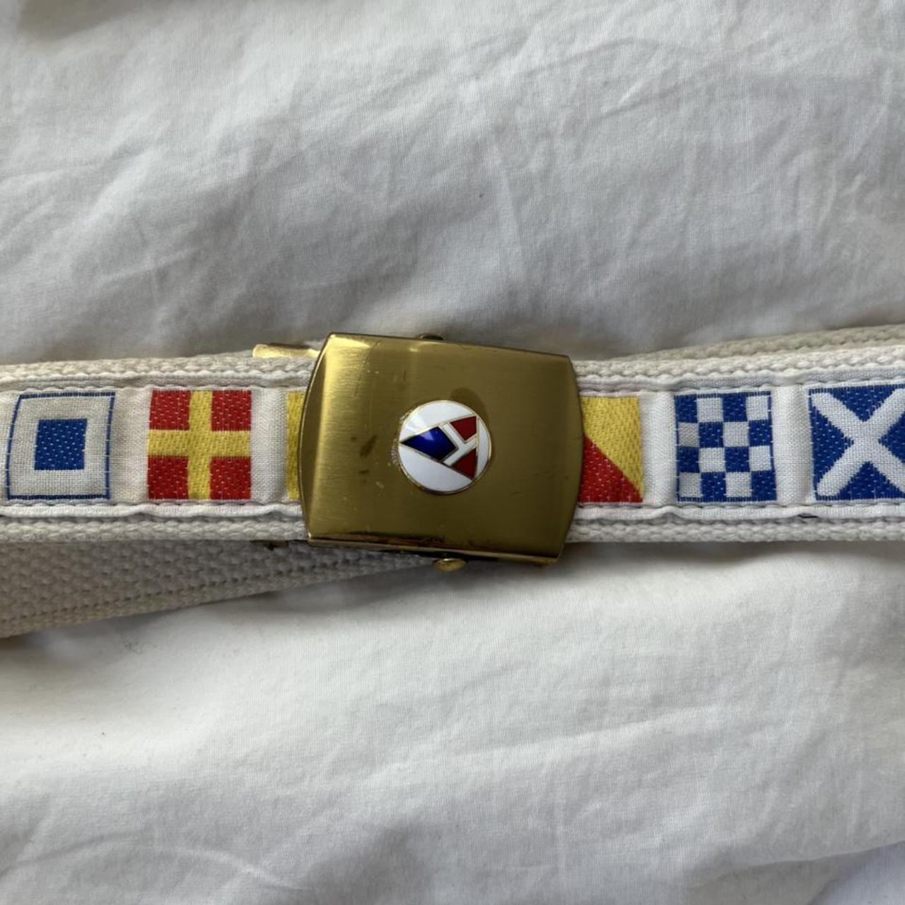 The coolest vintage gold clasp flag belt🏳️🏴 message... - Depop