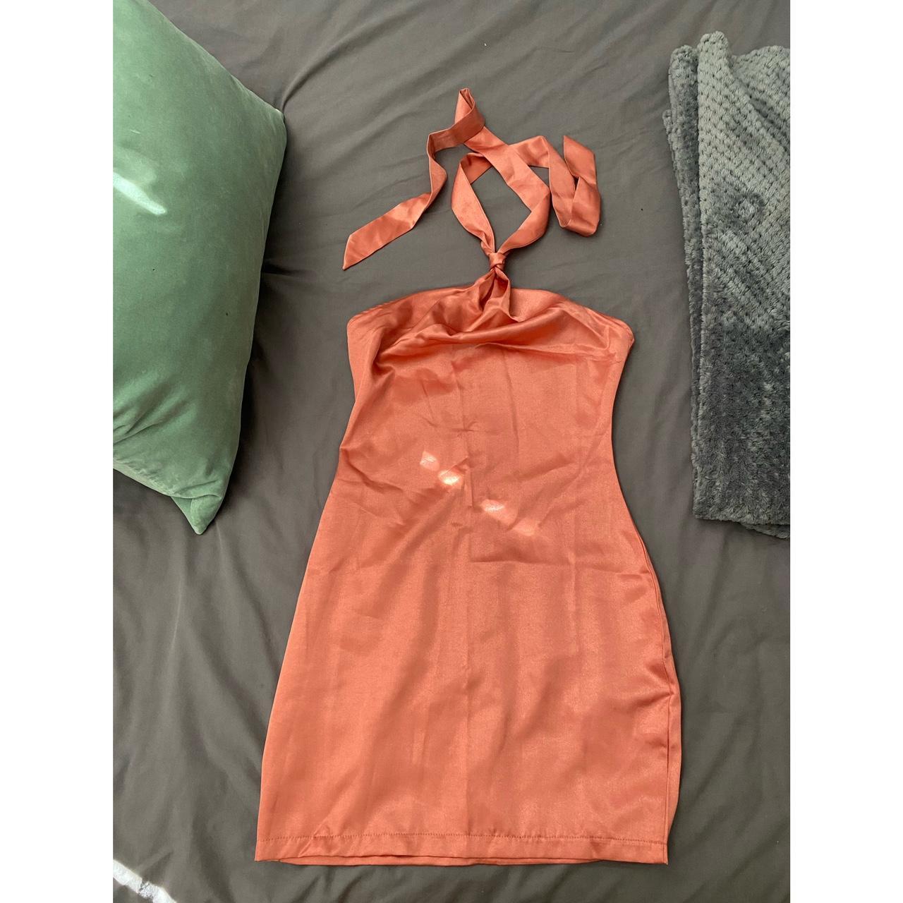 IN THE STYLE SAFFRON BARKER ROSE GOLD KNOT HALTER... Depop
