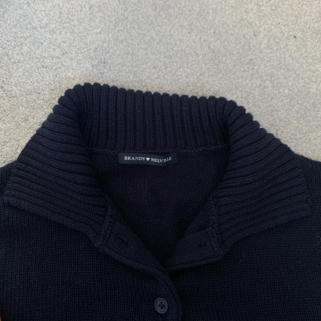 Navy Brandy Melville button up with collar... - Depop