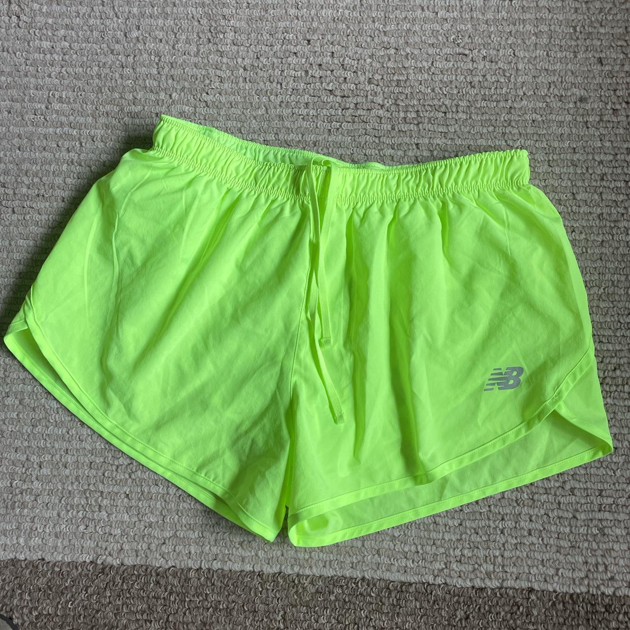 Neon Green New Balance Running Shorts with liner.... Depop