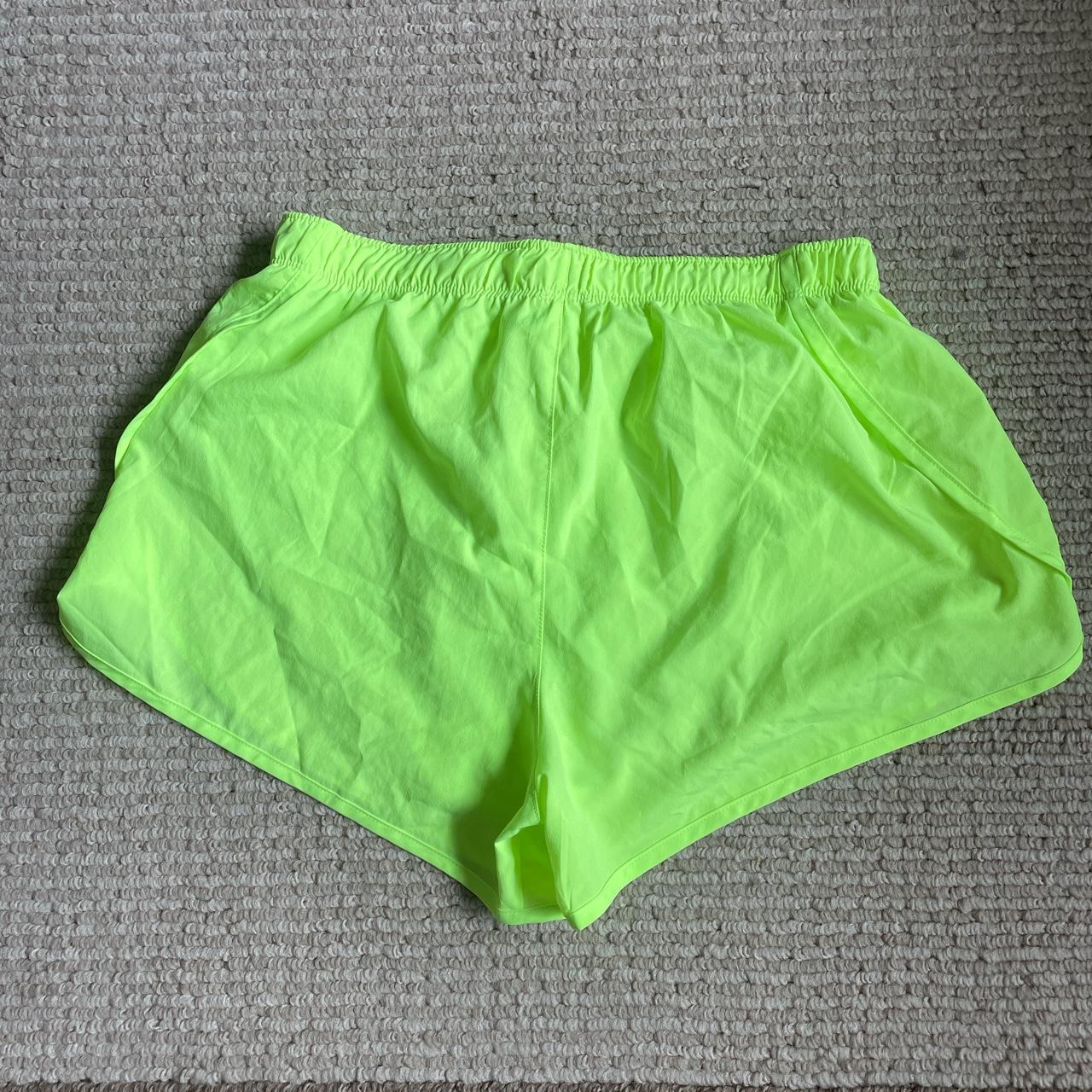 Neon Green New Balance Running Shorts with liner.... Depop