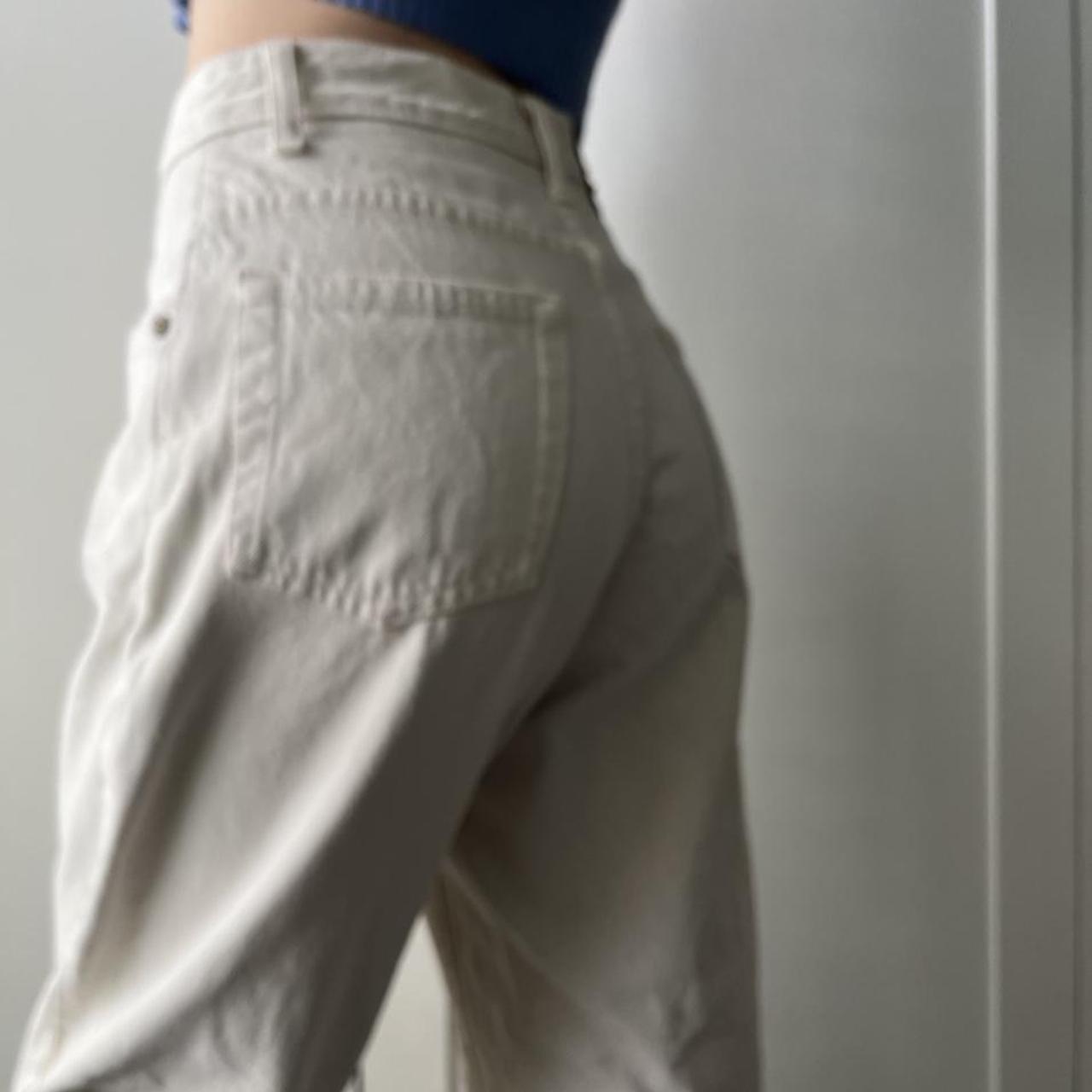 cream jeans high waisted free delivery selling... Depop