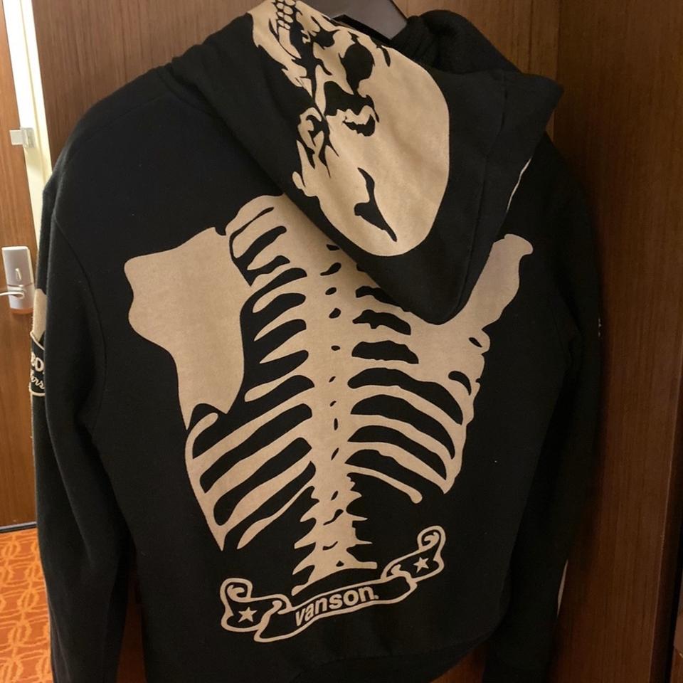 Vanson skeleton hoodie 10/10 - Depop
