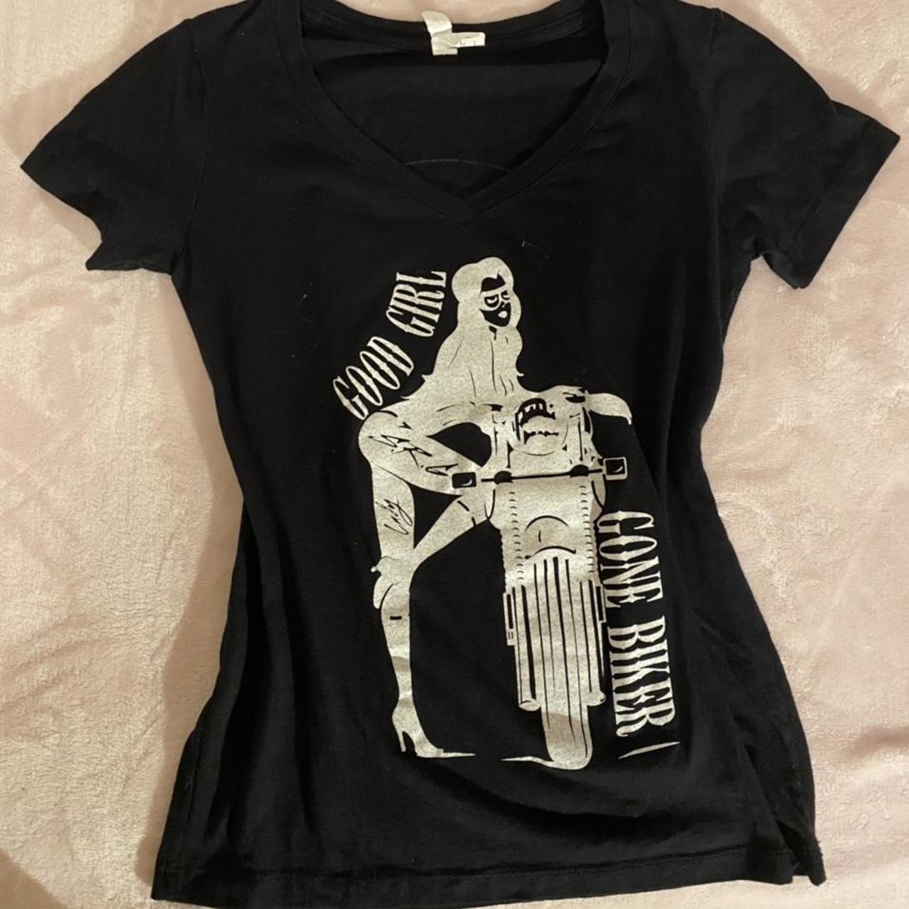 Womens Good Girl Gone Biker Motorcycle Graphic Tee Shirt Womens Good Girl Gone Biker Motorcycle Graphic Tee Shirt