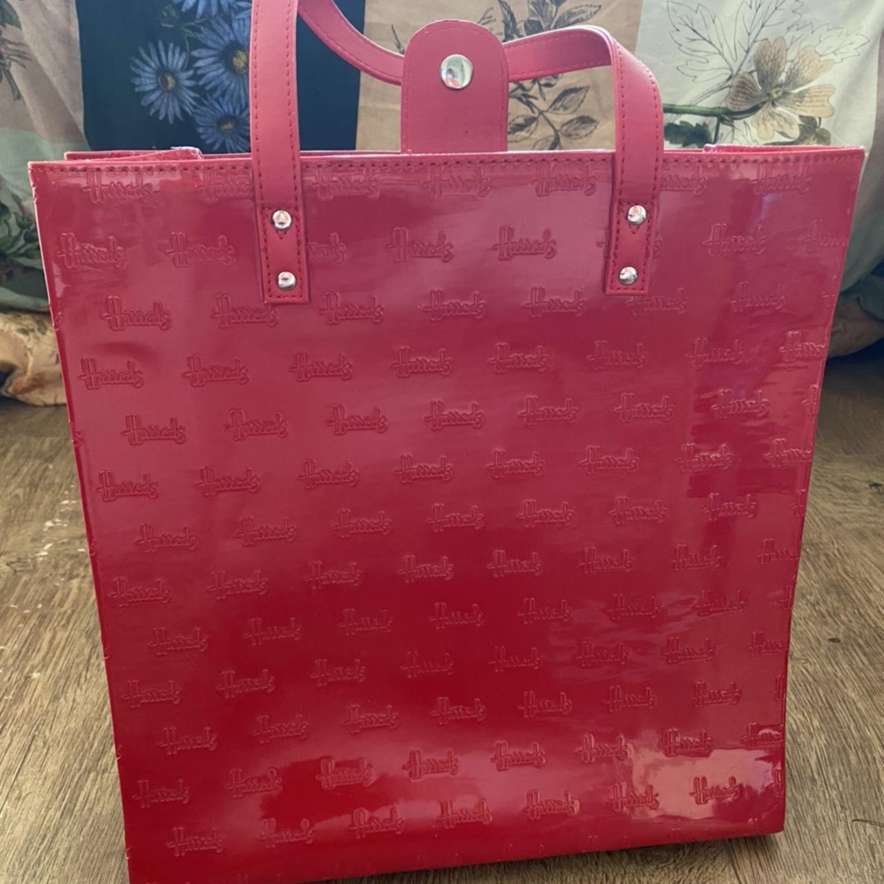 Red discount harrods bag