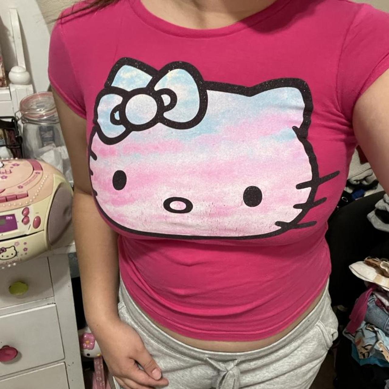 Hello kitty pink baby tee !!! Super cute, just too... - Depop