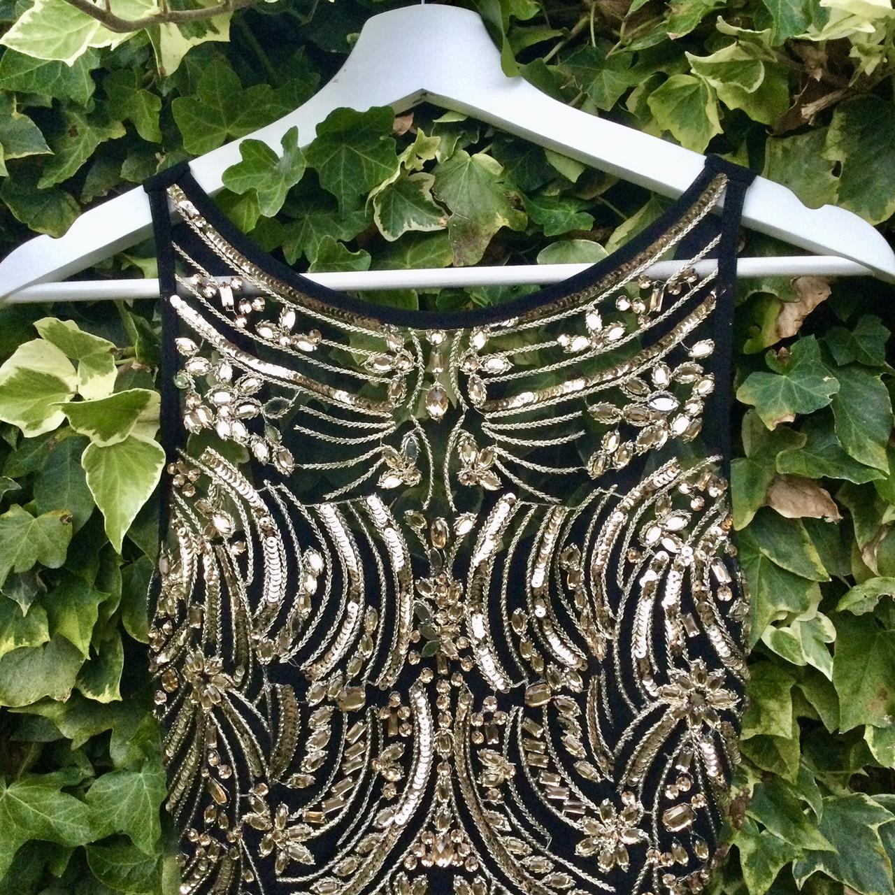 quiz-women-s-black-and-gold-dress-depop