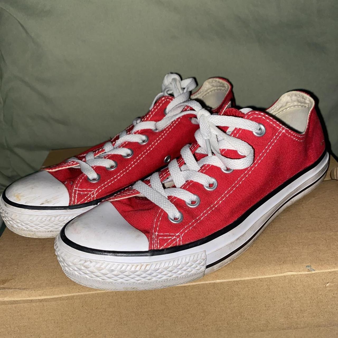 Converse Women's Red Trainers | Depop