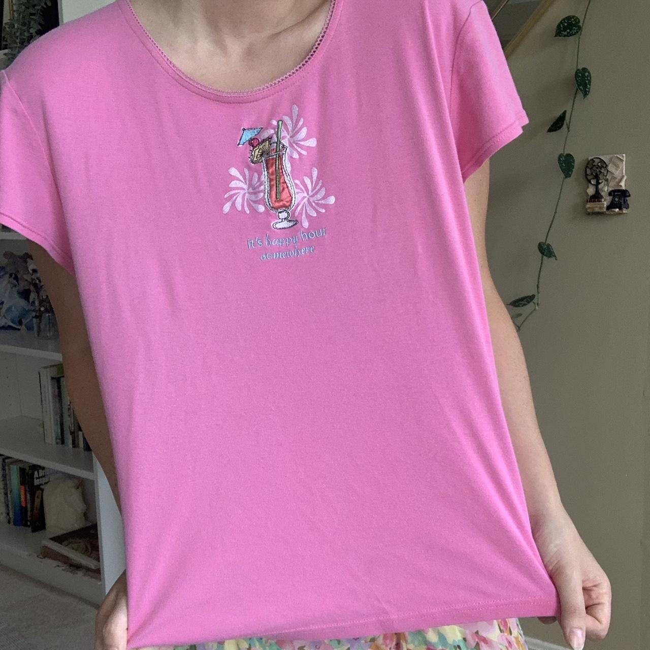 Womens Pink And Blue T Shirt Depop 7011