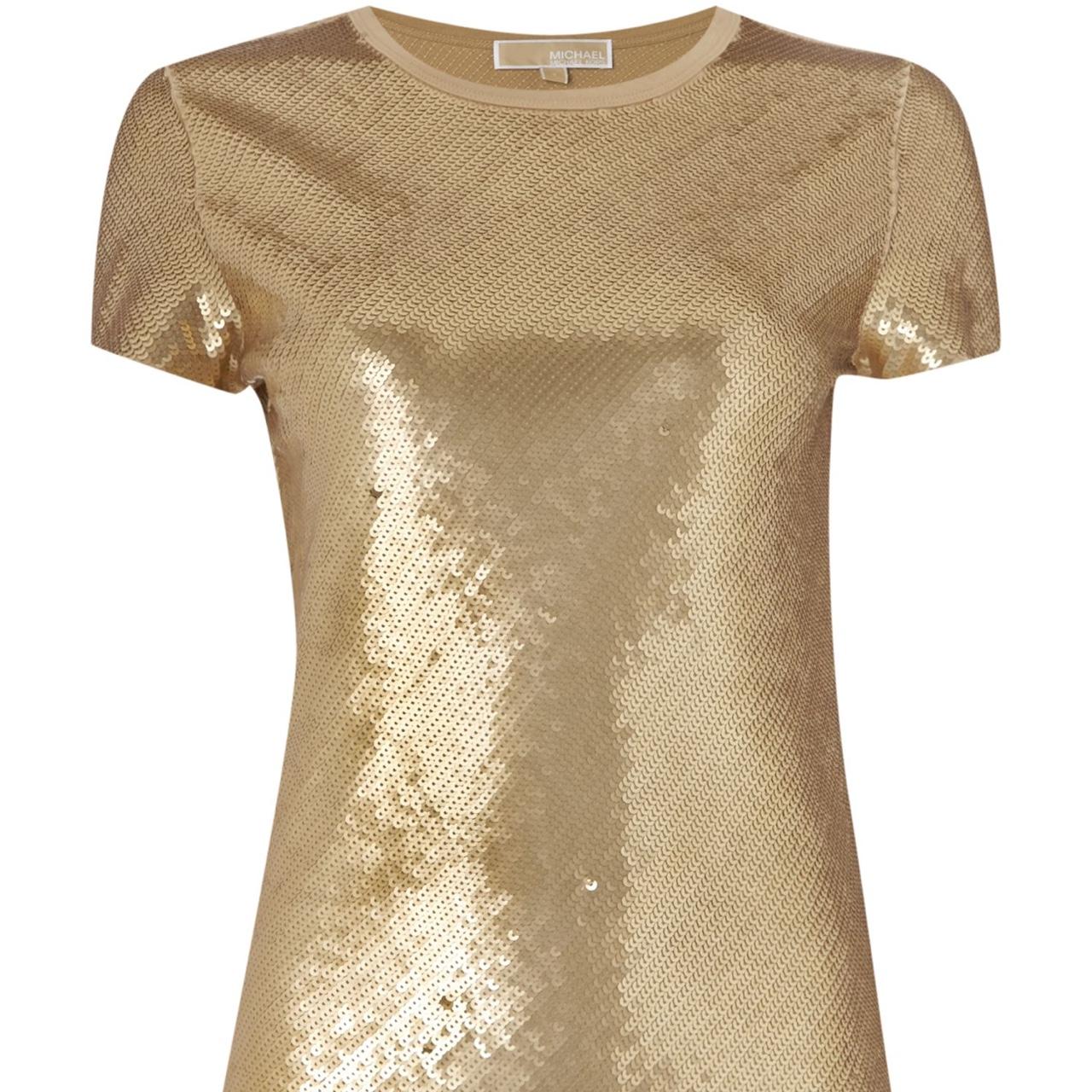 Michael kors gold sales sequin top