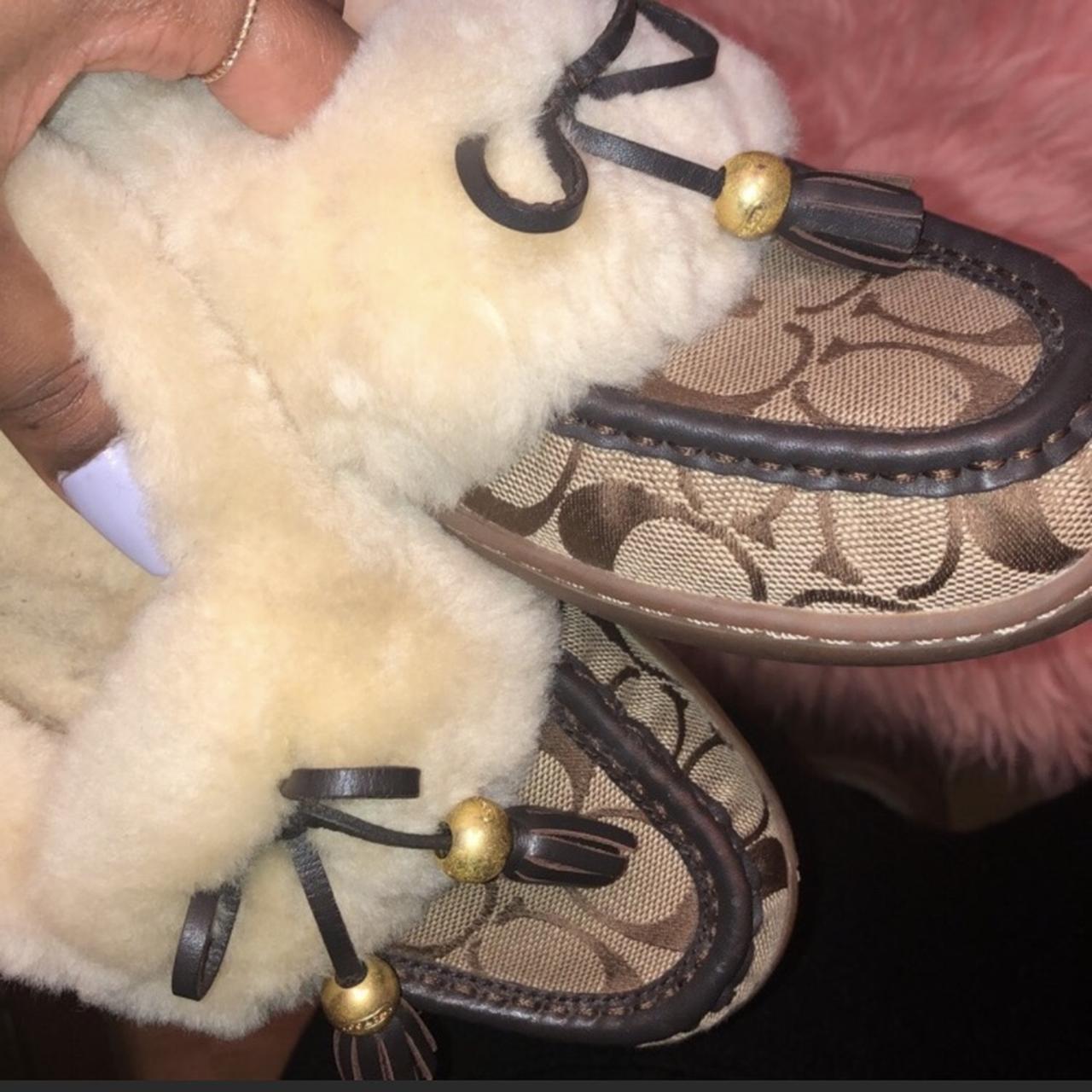 Coach fiona shearling sales moccasin slippers