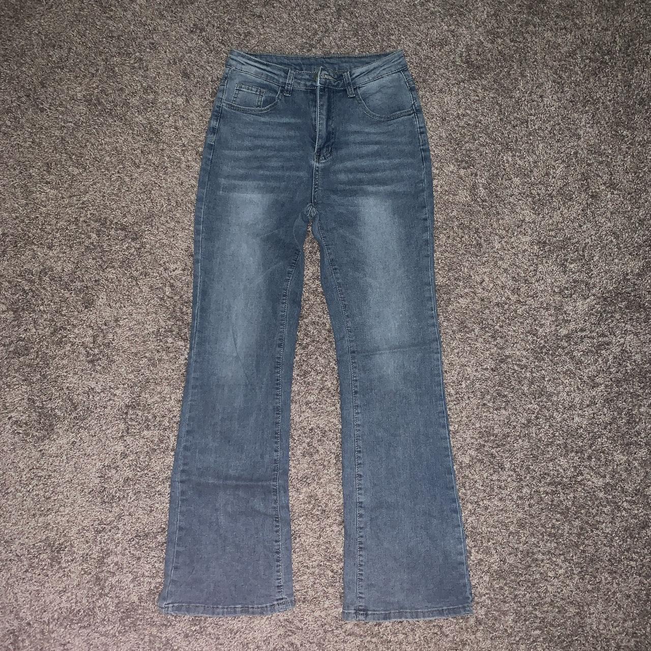 SHEIN Women's Blue and Grey Jeans | Depop