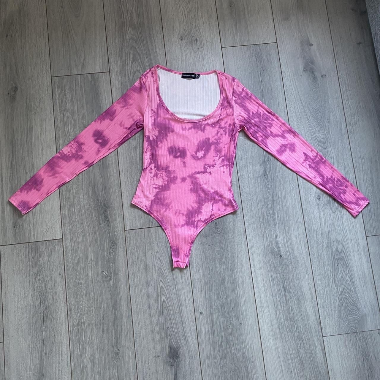 Pretty Little Thing pink and black toned tie dye... - Depop