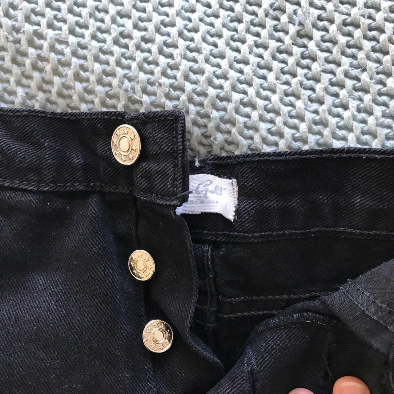 black brandy melville jean shorts button up denim... Depop