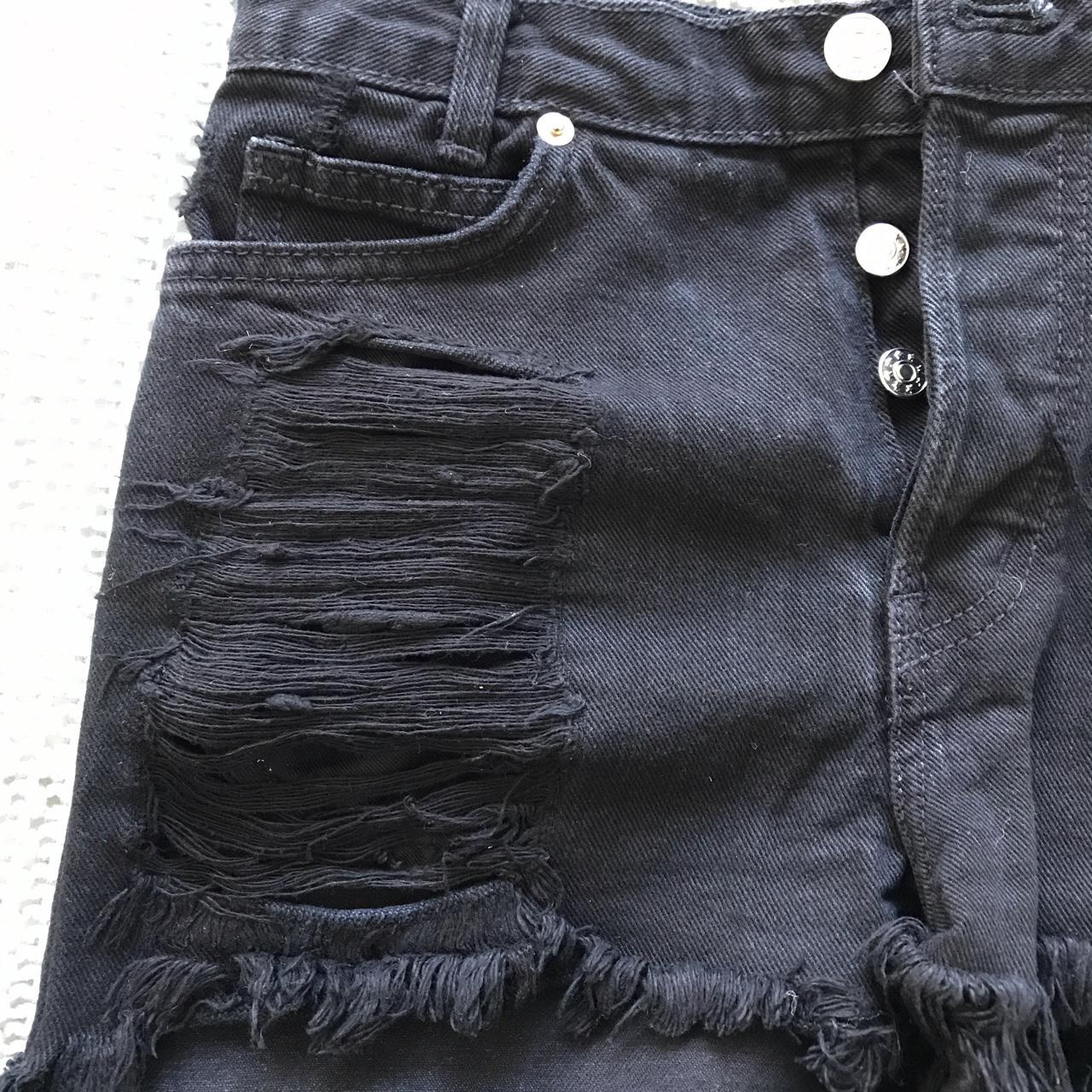 black brandy melville jean shorts button up denim... Depop