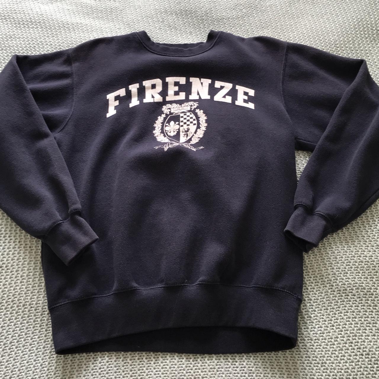 brandy melville firenze sweatshirt crewneck navy... Depop