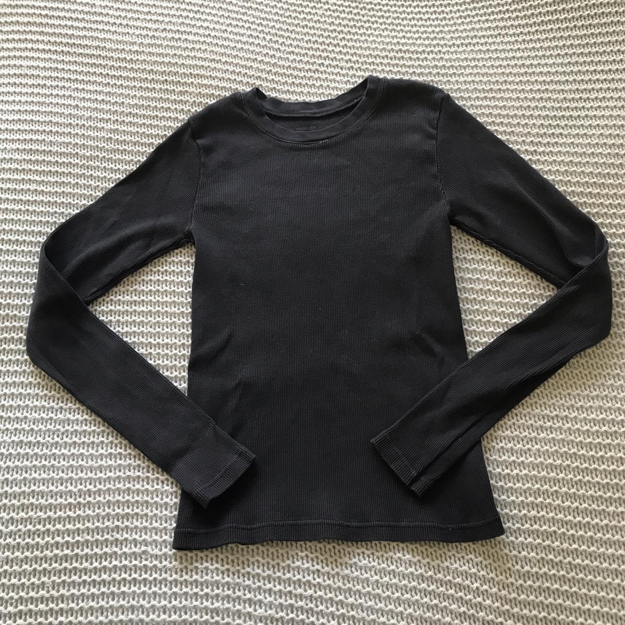 Brandy Melville Shirt Ribbed Long Sleeve No Flaws,... - Depop