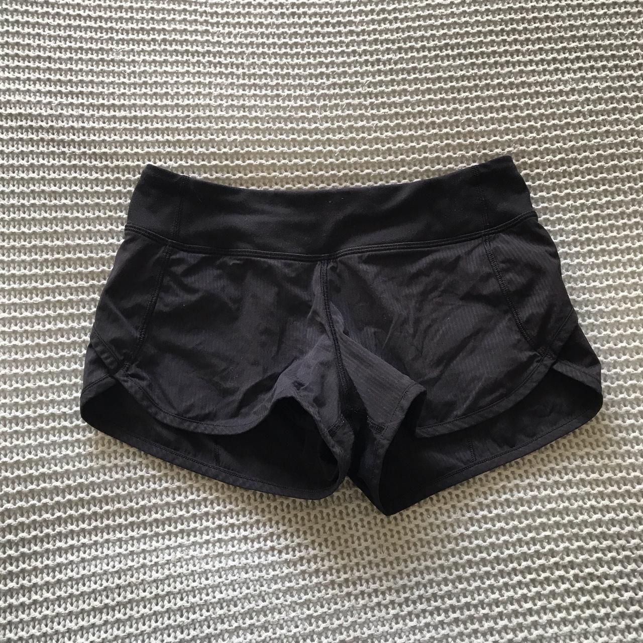 lululemon ivivva shorts black fits like a lulu like - Depop