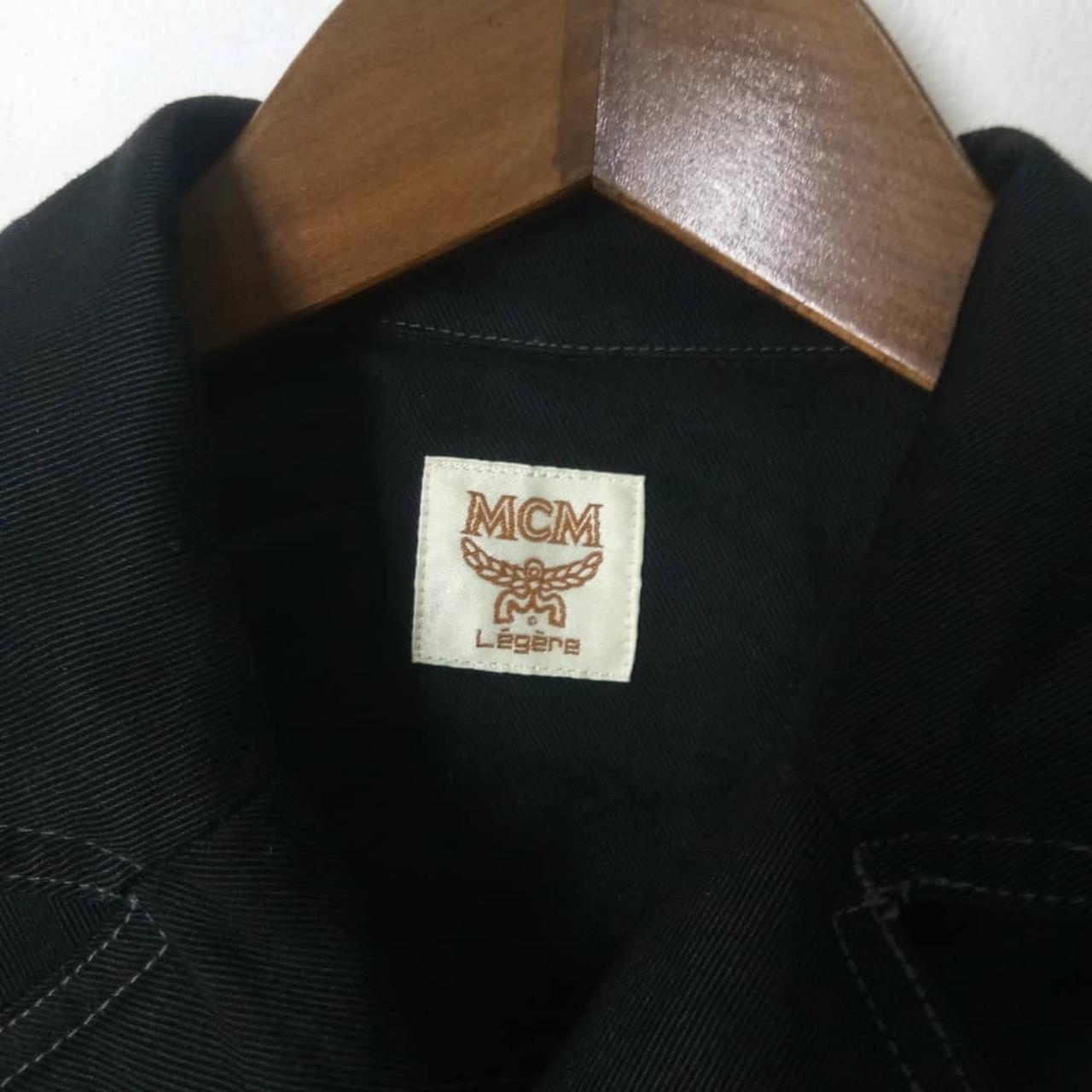 MCM Munich Black Denim Jacket with Fur from MCM - Depop