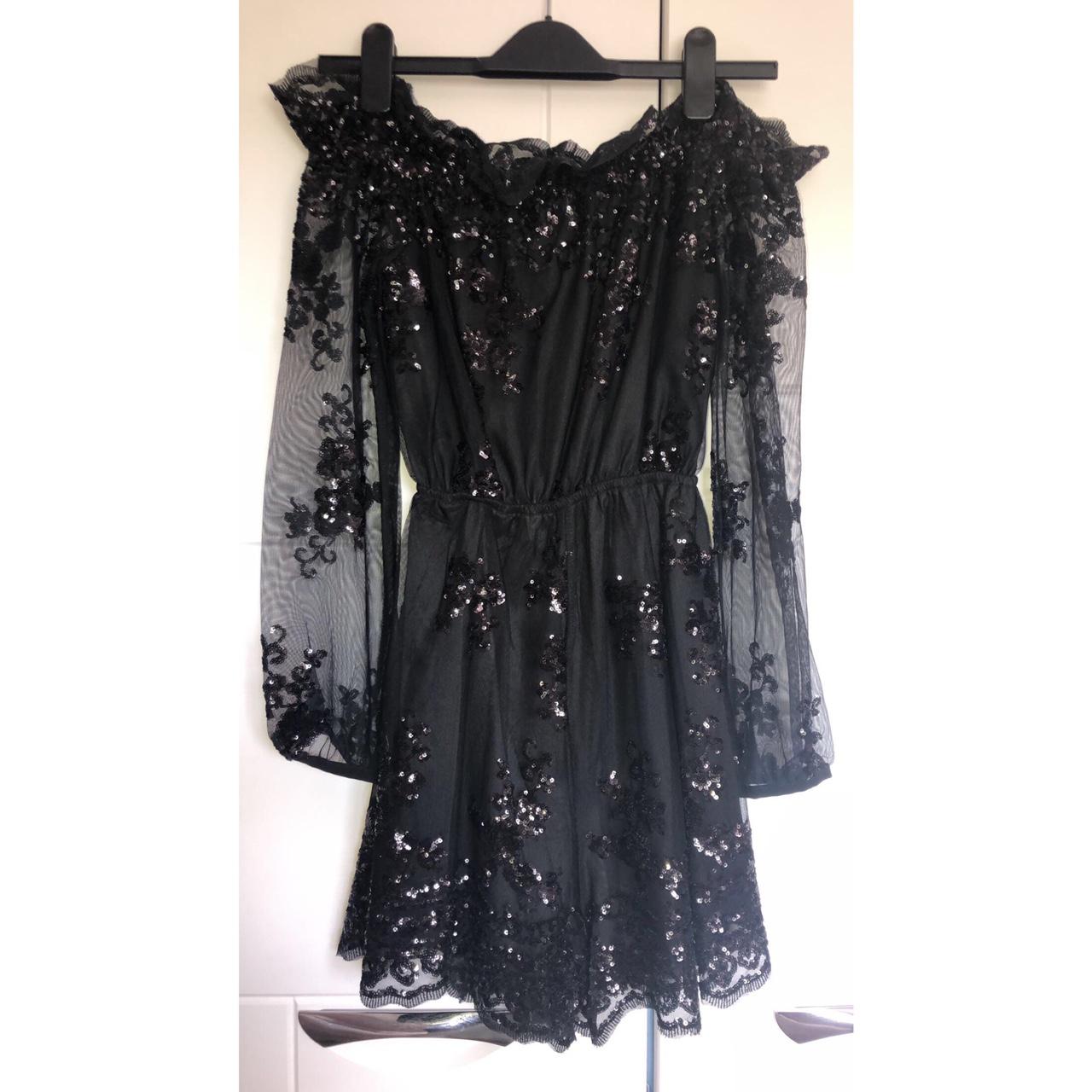 Quiz Black sequin playsuit in perfect