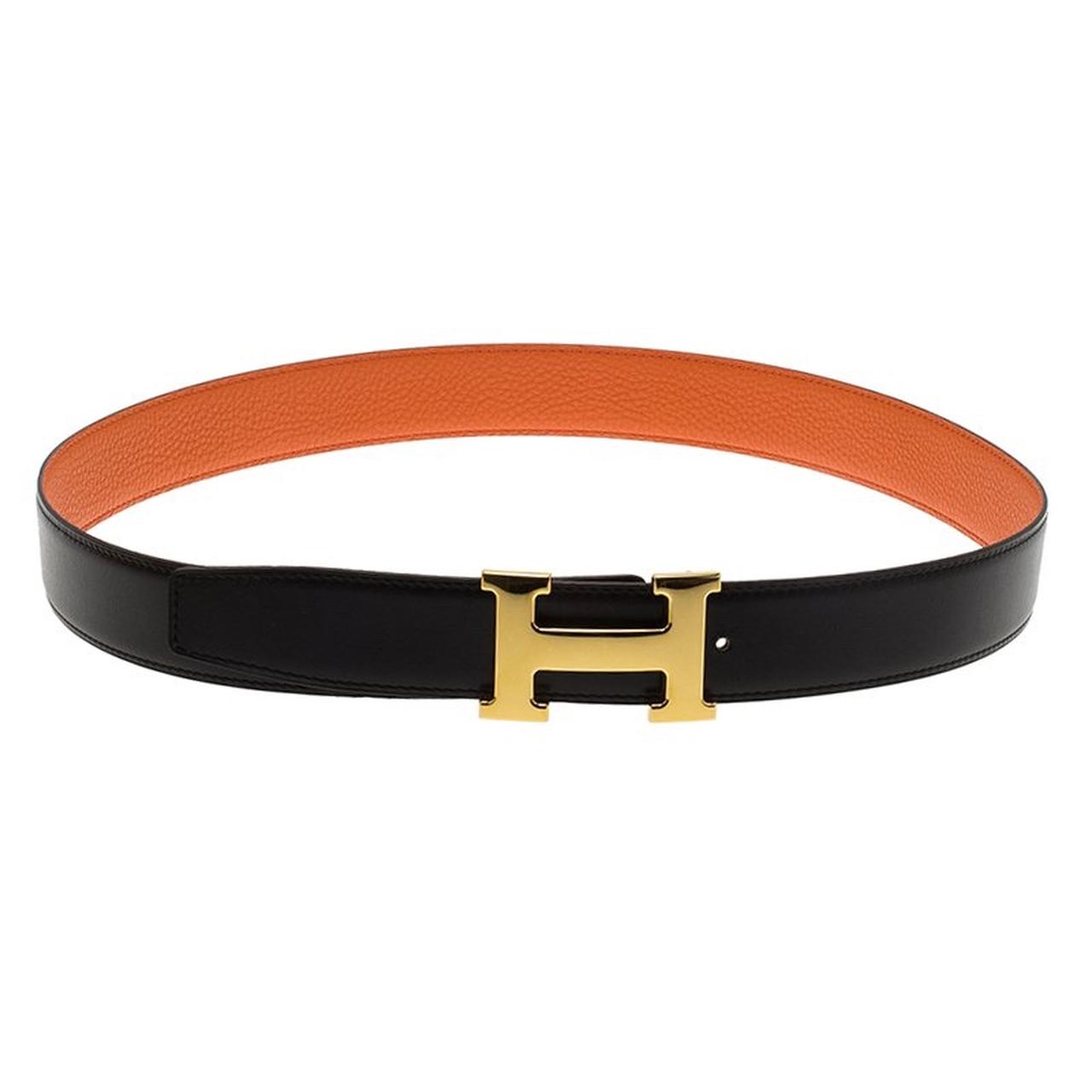 AUTHENTIC HERMES H belt buckle & Reversible leather... - Depop