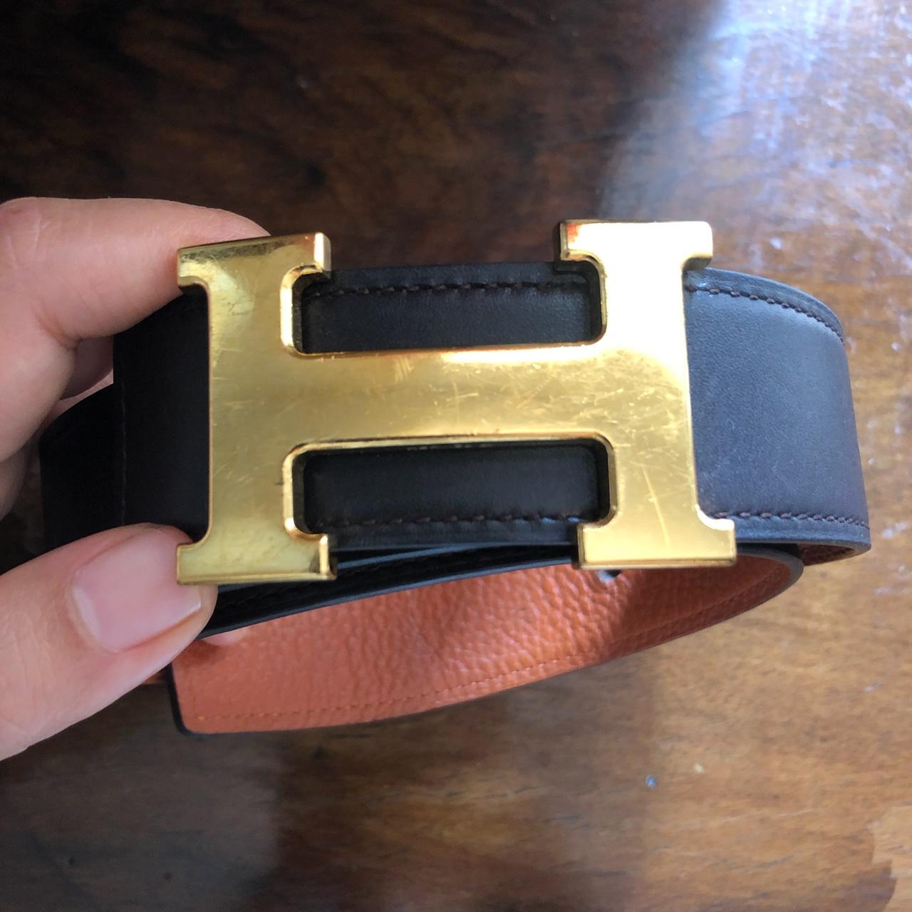 AUTHENTIC HERMES H Belt Buckle & Reversible Leather... - Depop