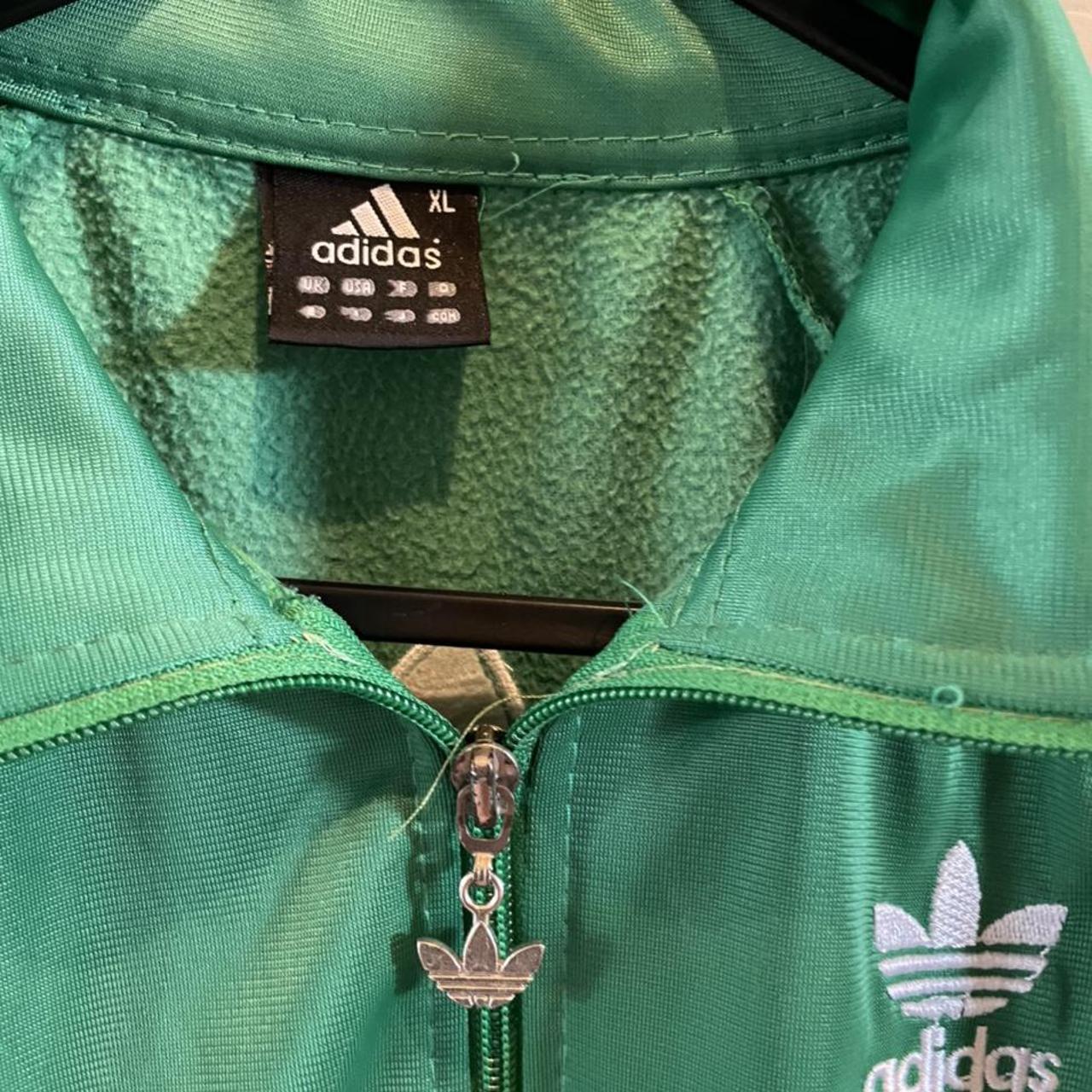 retro bottle green adidas tracksuit top. In perfect... - Depop