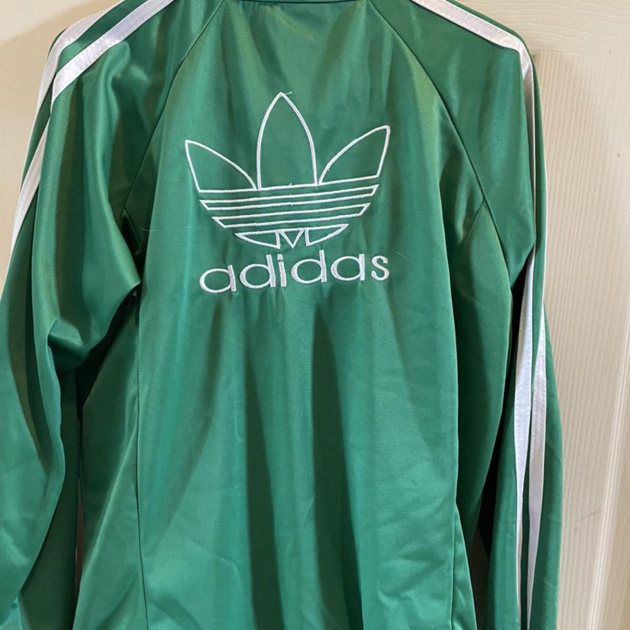 retro bottle green adidas tracksuit top. In perfect... Depop