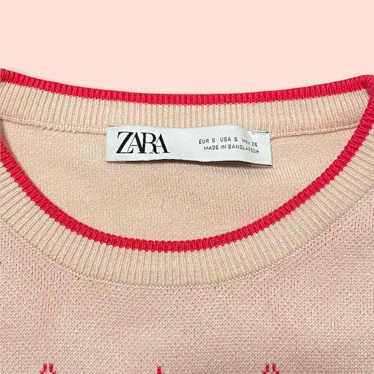 Zara Women's Pink Crop-top | Depop