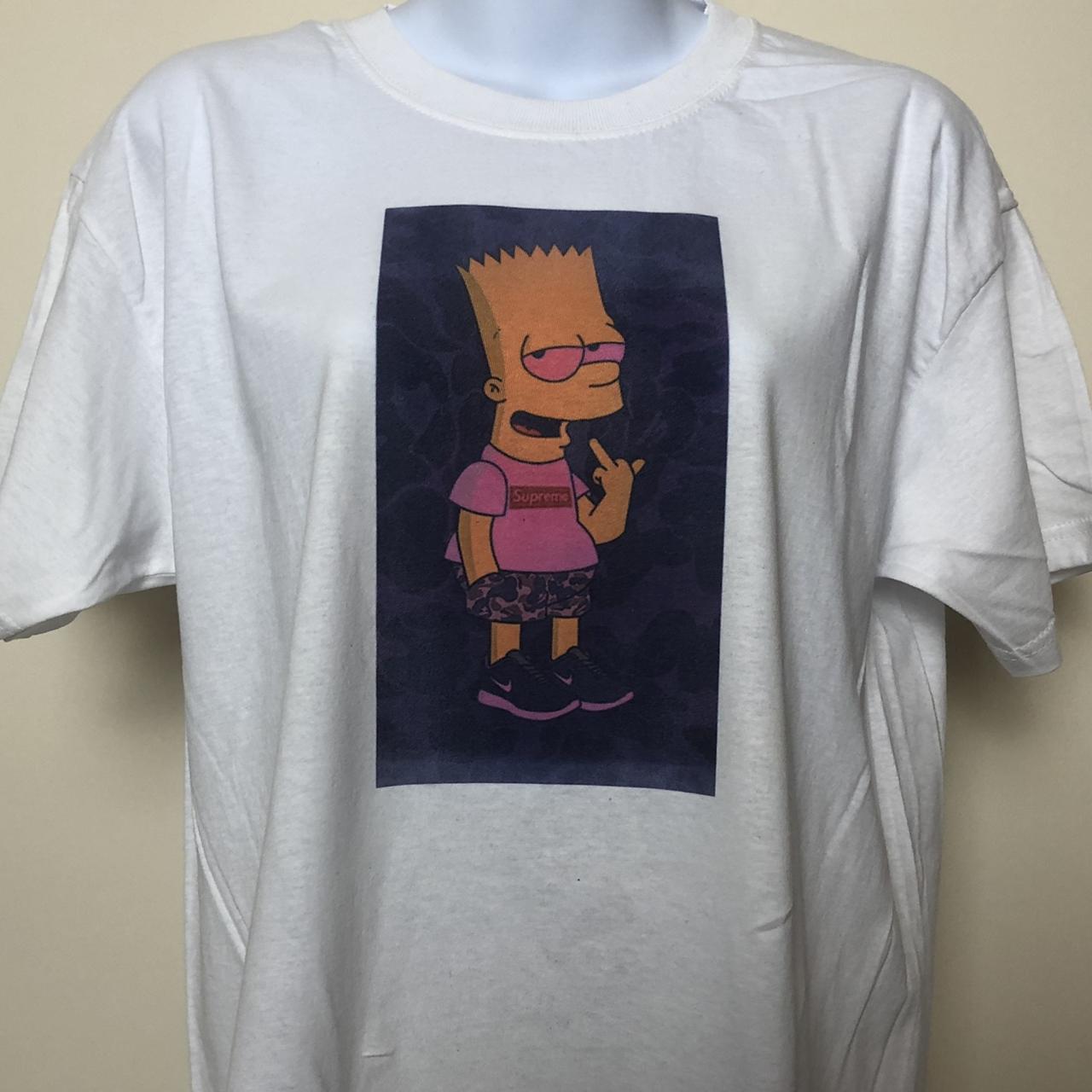 High Bart Simpson tshirt •printed on a white... - Depop