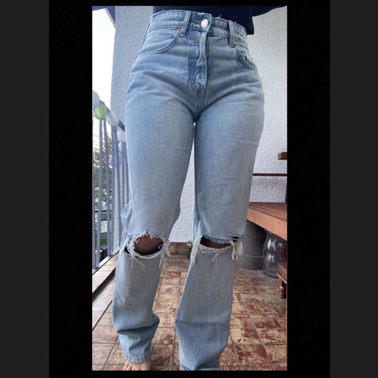 Baggy distressed jeans from Zara , size eu36 #baggy... - Depop