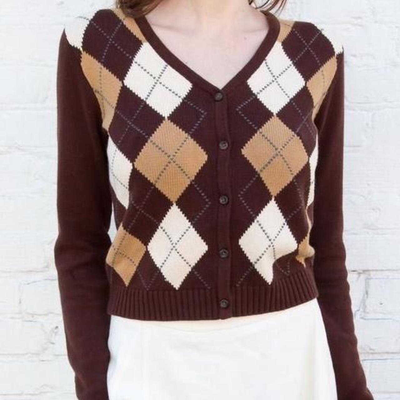 BRANDY MELVILLE BROWN ELIZABETH SWEATER, message... Depop