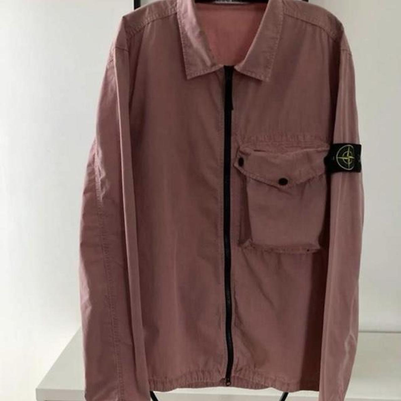 Stone island pink on sale overshirt