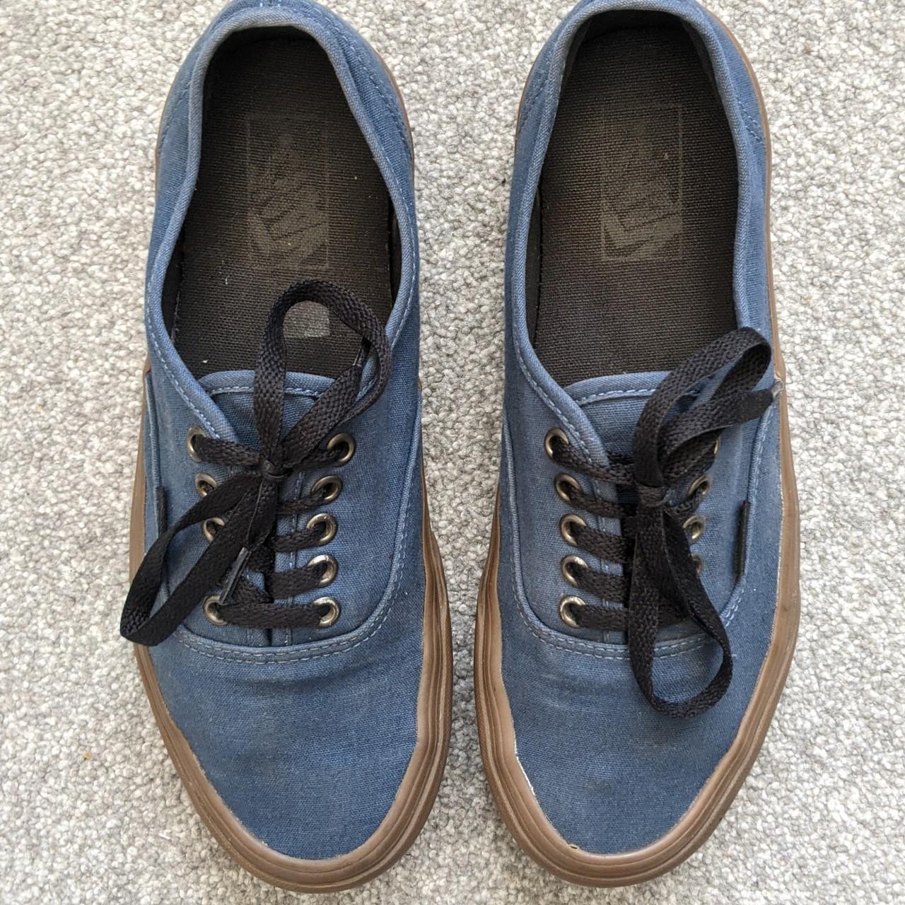 Classic dark blue vans with gum sole Sadly no box... - Depop