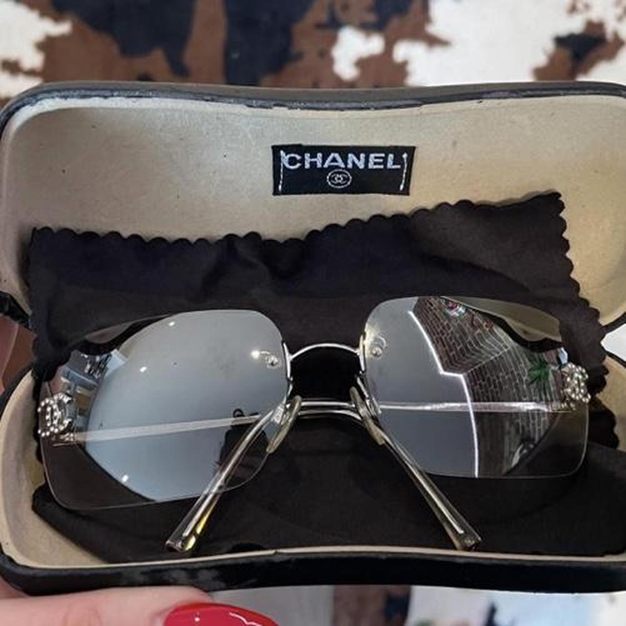 Authentic Vintage Y2K Chanel CC Rimless Sunglasses