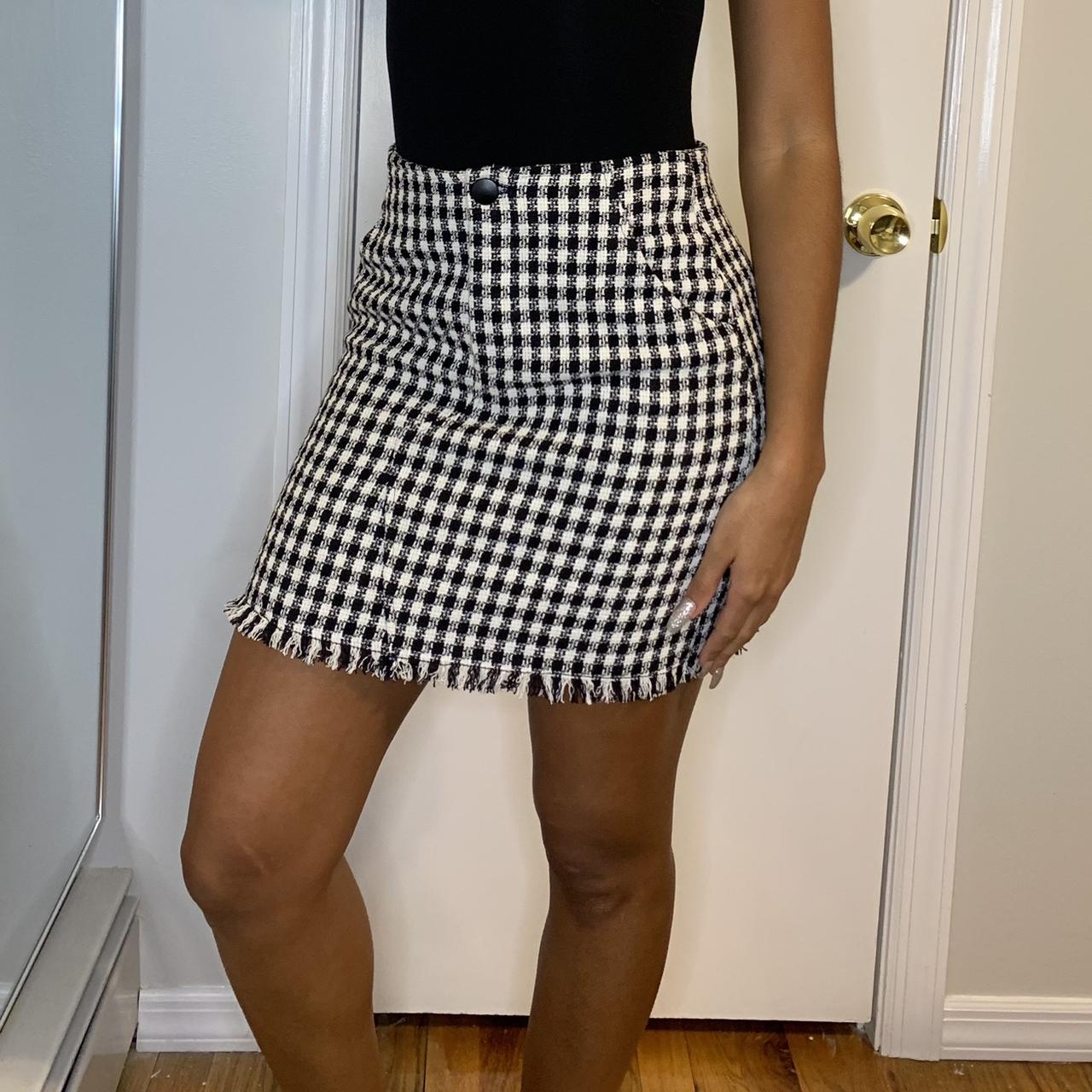 Checkered mini skirt zara best sale