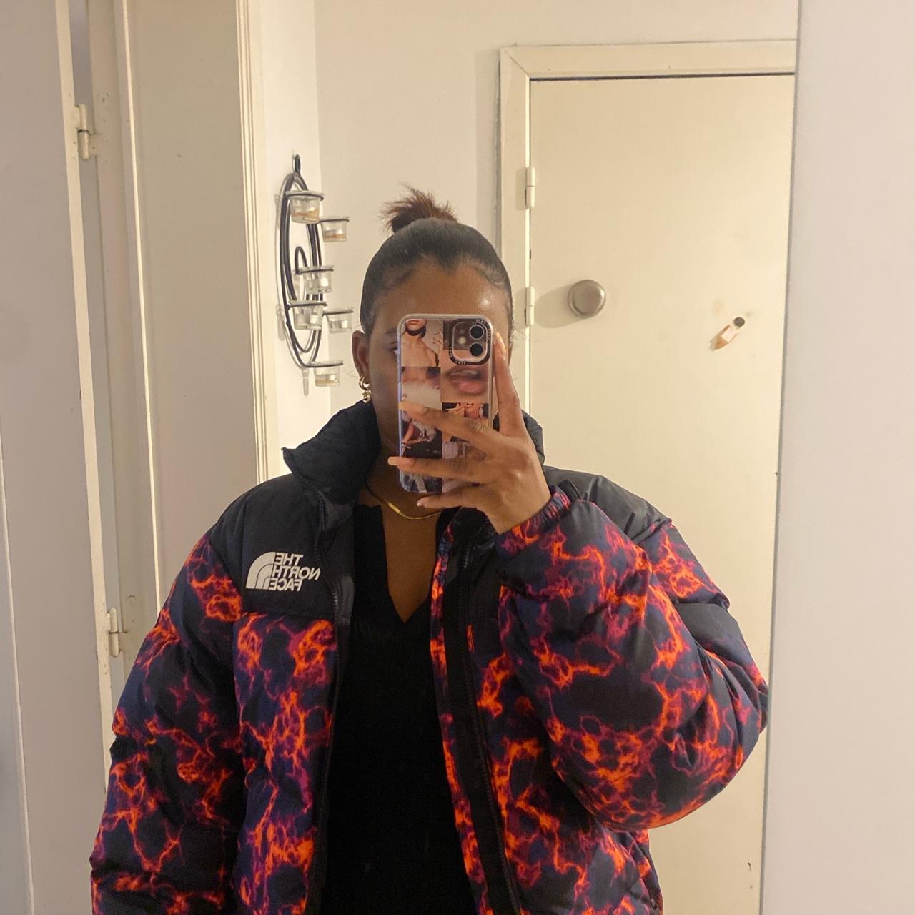 North face nuptse top black camo